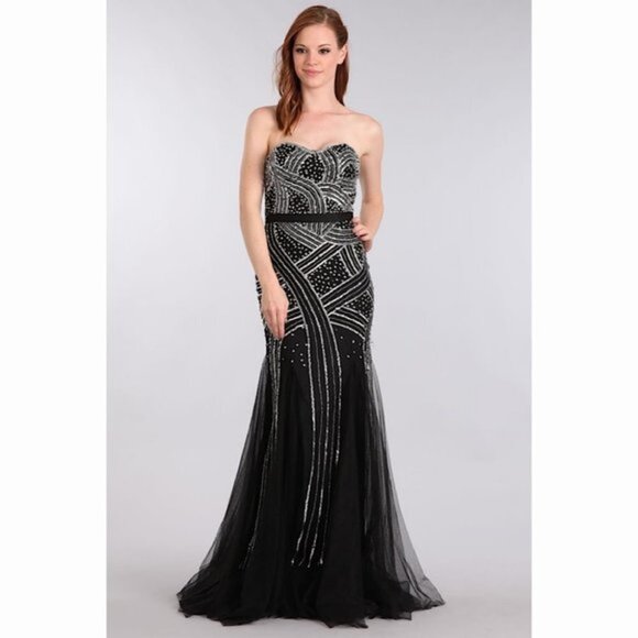 BLACK Tulle Sequin Dress - Picture 1 of 6